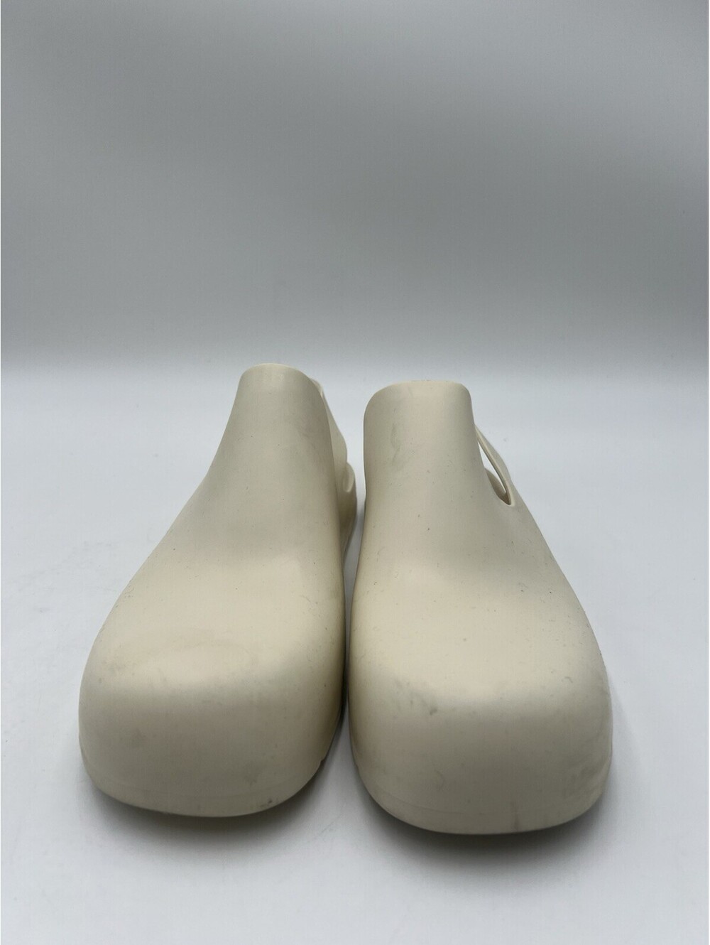 Bottega Veneta Puddle Rubber Mule Slingback Clog Beige Cream Womens SIZE 5B